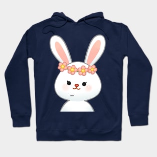 cute rabbit with flower crown Hoodie